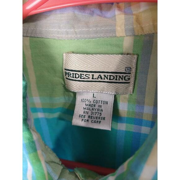 Prides Landing Woman L Shirt Plaid Button Collared Pocket Long Button Sleeve - Picture 4 of 10